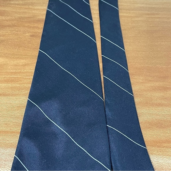 Vintage Briar Blue Stripe Silk Tie - Picture 4 of 4